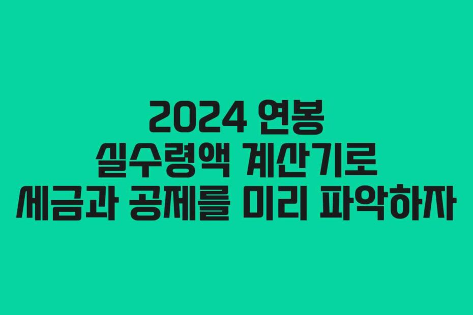 2024-연봉-실수령액-계산기로-세금과-공제를-미리-파악하자