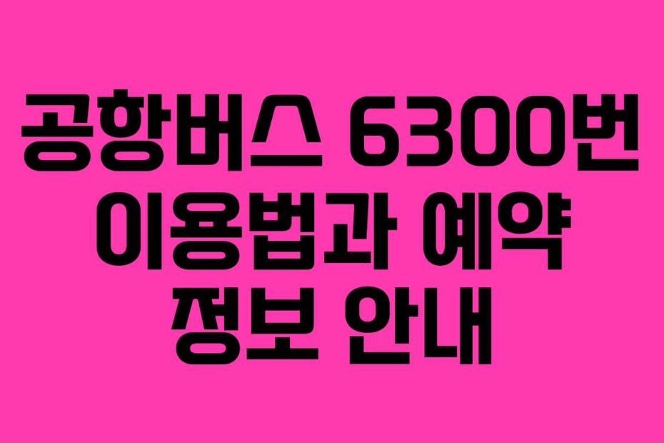 공항버스-6300번-이용법과-예약-정보-안내