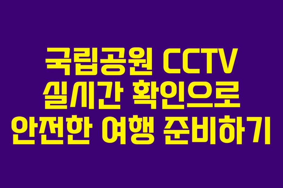 국립공원-CCTV-실시간-확인으로-안전한-여행-준비하기