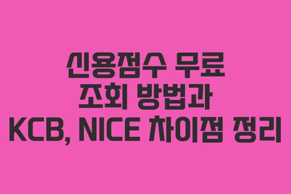 신용점수-무료-조회-방법과-KCB,-NICE-차이점-정리