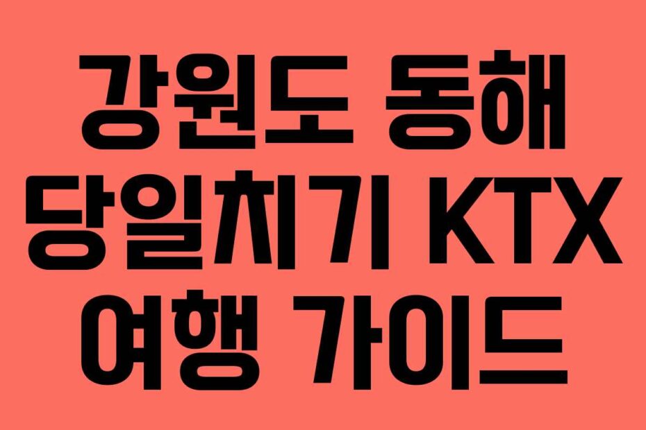 강원도-동해-당일치기-KTX-여행-가이드