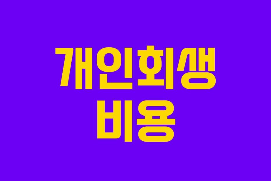 개인회생-비용
