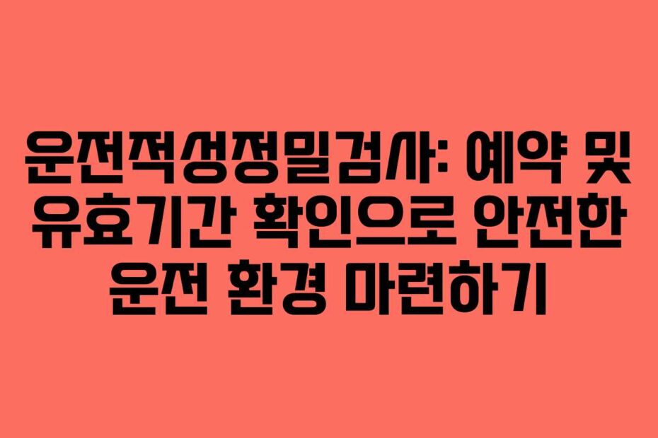 운전적성정밀검사-예약-및-유효기간-확인으로-안전한-운전-환경-마련하기