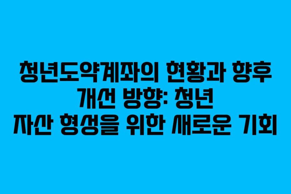 청년도약계좌의-현황과-향후-개선-방향-청년-자산-형성을-위한-새로운-기회