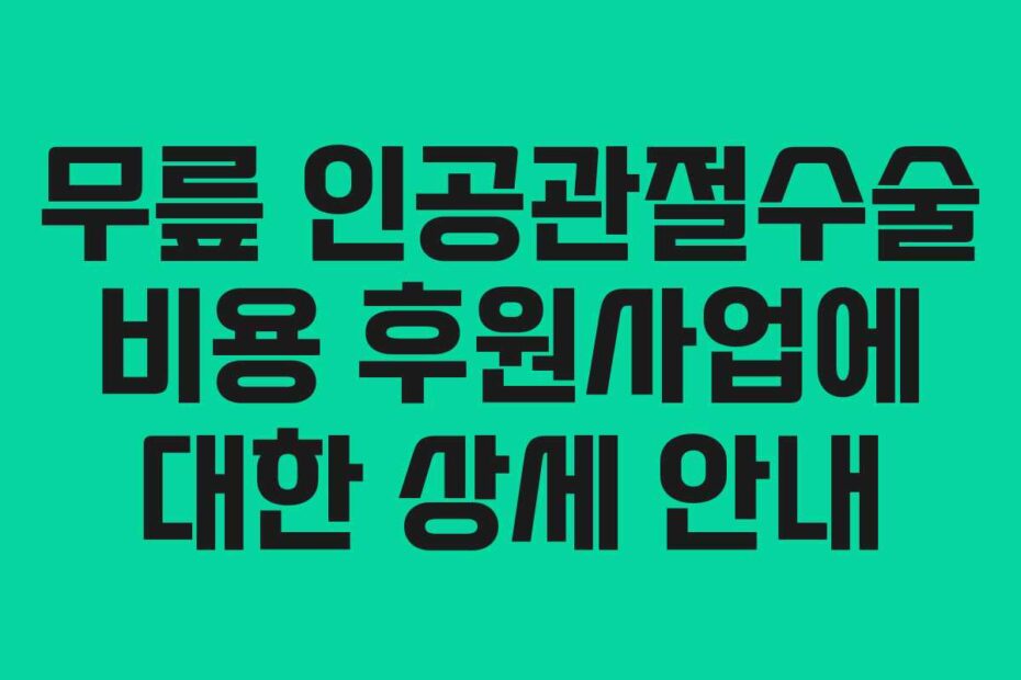 무릎-인공관절수술-비용-후원사업에-대한-상세-안내