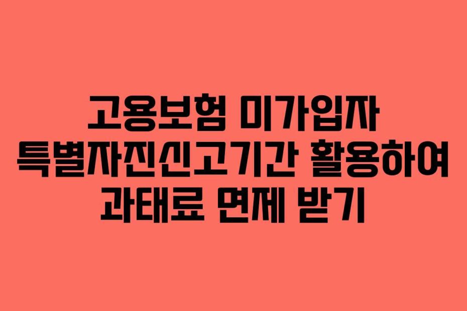 고용보험-미가입자-특별자진신고기간-활용하여-과태료-면제-받기