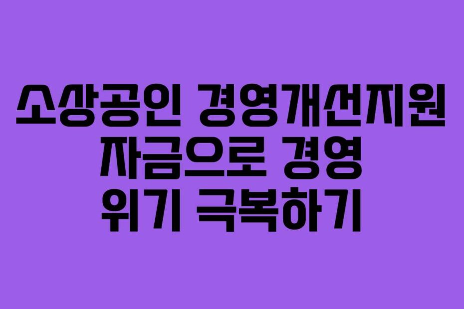 소상공인-경영개선지원-자금으로-경영-위기-극복하기
