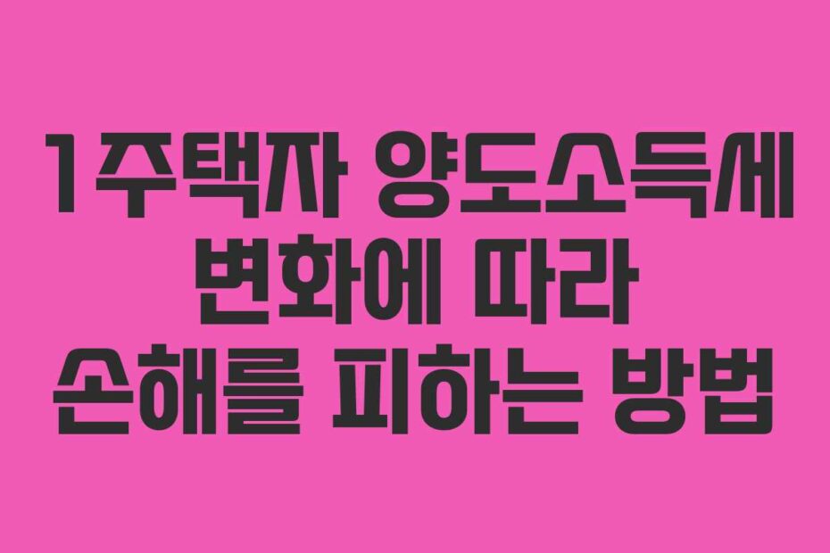 1주택자-양도소득세-변화에-따라-손해를-피하는-방법
