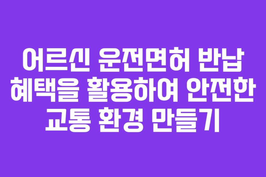 어르신-운전면허-반납-혜택을-활용하여-안전한-교통-환경-만들기