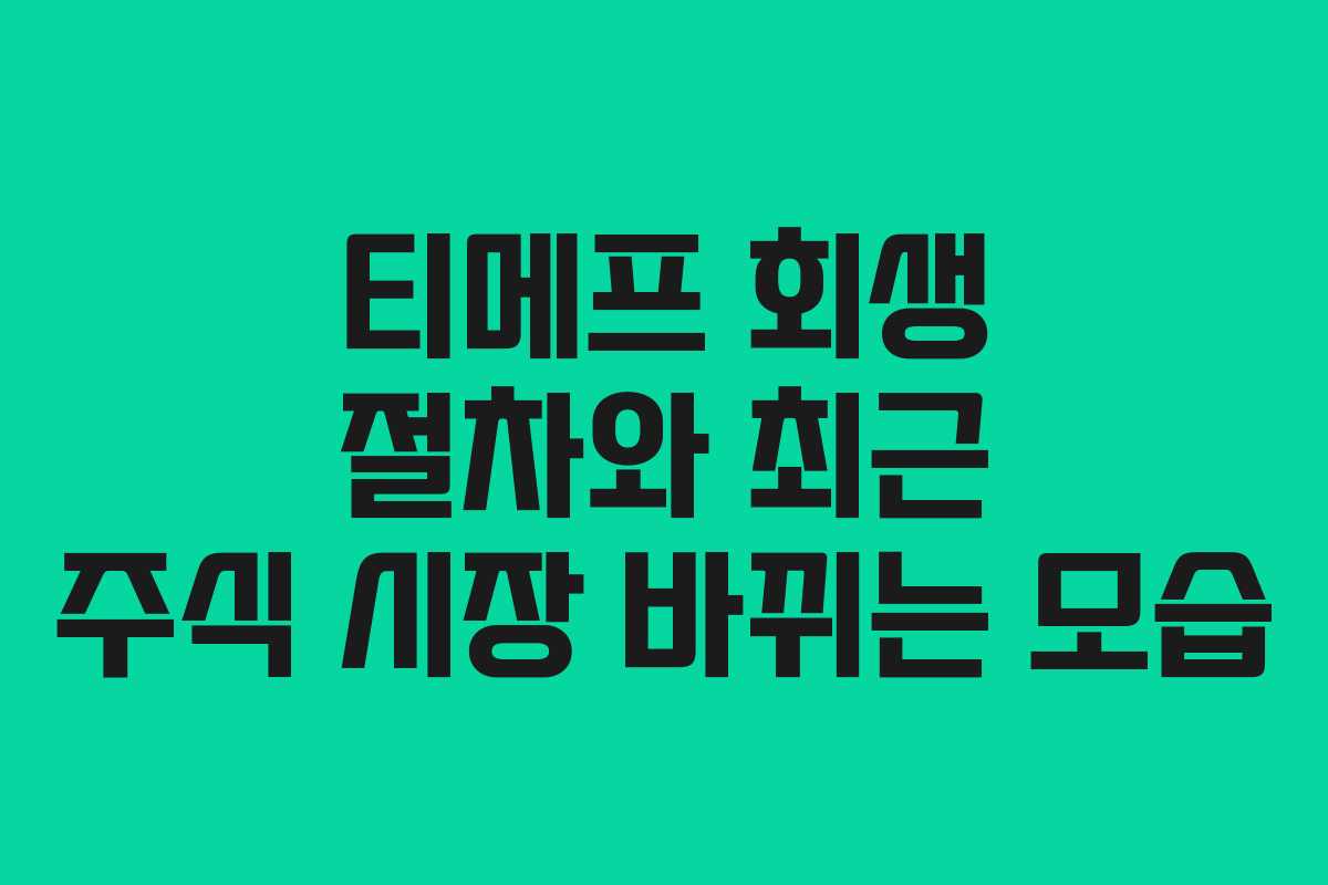 티메프 회생 절차와 최근 주식 시장 바뀌는 모습