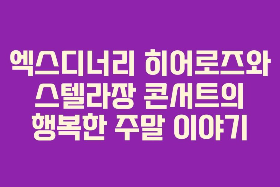 엑스디너리-히어로즈와-스텔라장-콘서트의-행복한-주말-이야기