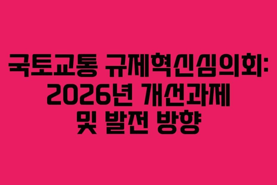 국토교통-규제혁신심의회-2026년-개선과제-및-발전-방향