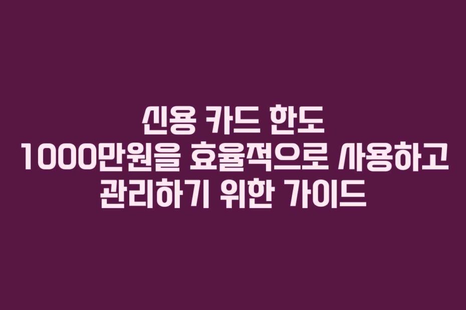 신용-카드-한도-1000만원을-효율적으로-사용하고-관리하기-위한-가이드