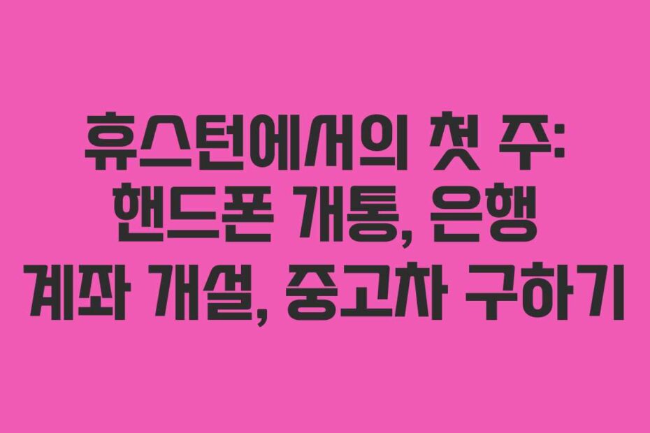 휴스턴에서의-첫-주-핸드폰-개통,-은행-계좌-개설,-중고차-구하기