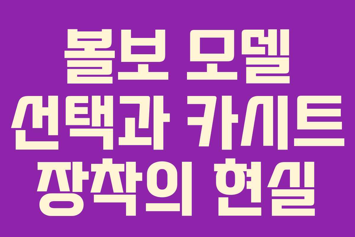 볼보 모델 선택과 카시트 장착의 현실