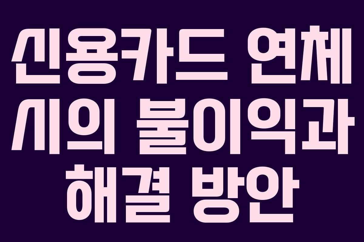 신용카드 연체 시의 불이익과 해결 방안