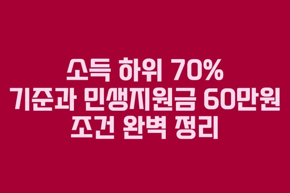 소득-하위-70%-기준과-민생지원금-60만원-조건-완벽-정리