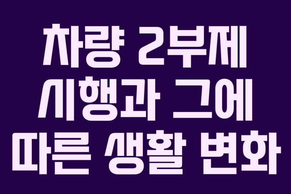 차량-2부제-시행과-그에-따른-생활-변화