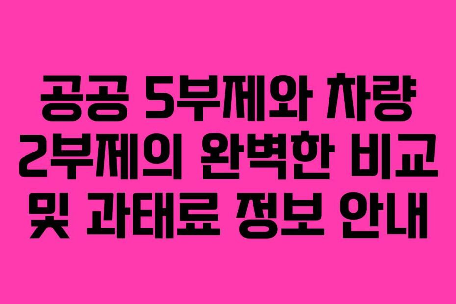 공공-5부제와-차량-2부제의-완벽한-비교-및-과태료-정보-안내