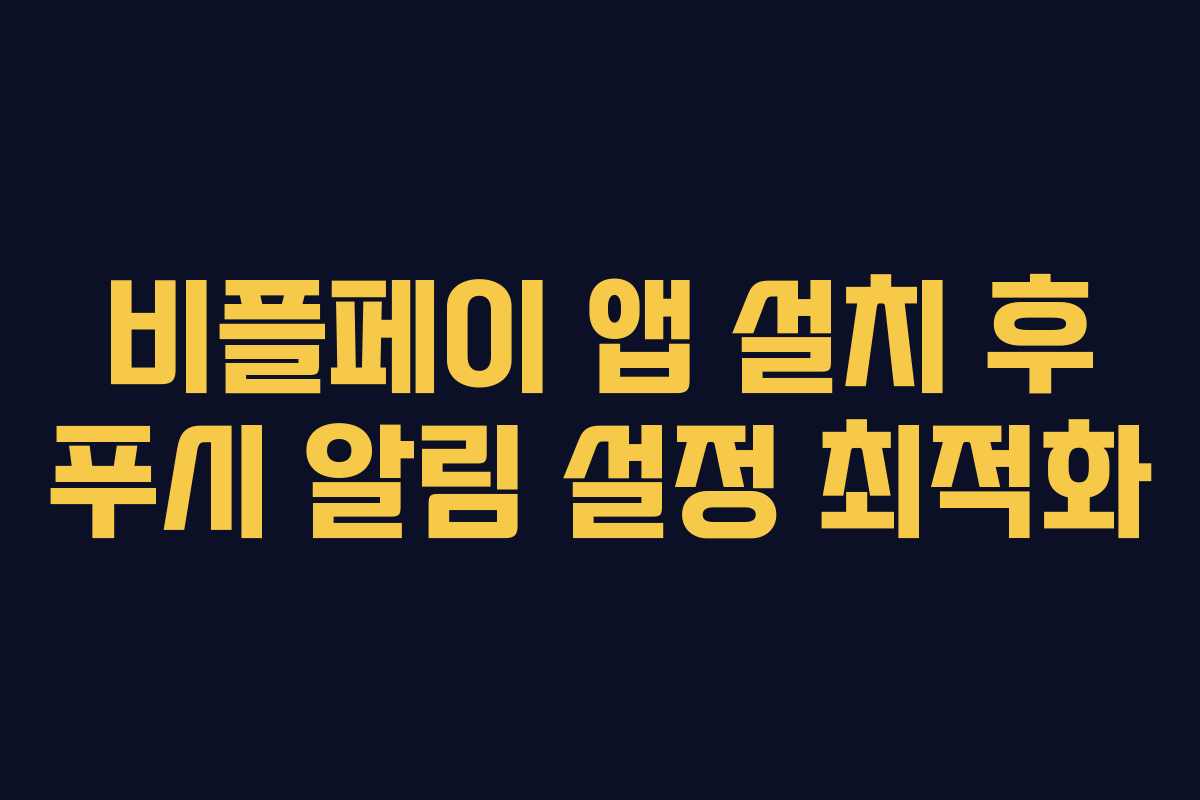 비플페이-앱-설치-후-푸시-알림-설정-최적화