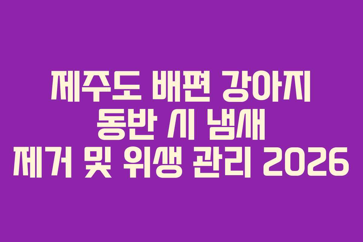 제주도-배편-강아지-동반-시-냄새-제거-및-위생-관리-2026