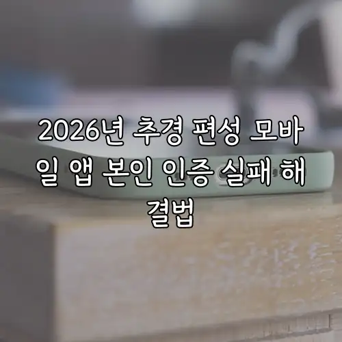 2026년 추경 편성 모바일 앱 본인 인증 실패 해결법