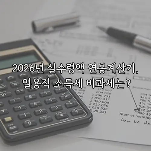 2026년 실수령액 연봉계산기, 일용직 소득세 비과세는?
