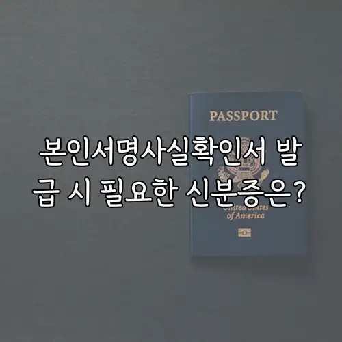 본인서명사실확인서 발급 시 필요한 신분증은?