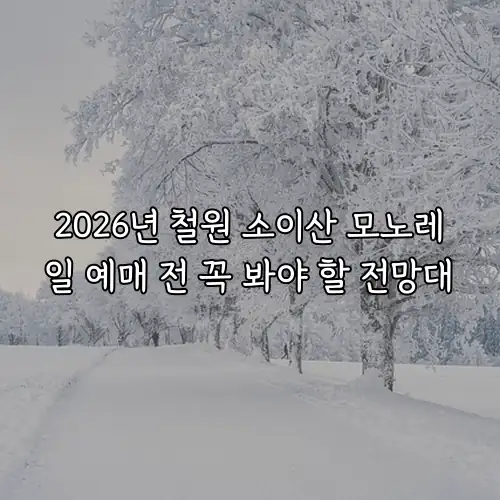 2026년 철원 소이산 모노레일 예매 전 꼭 봐야 할 전망대