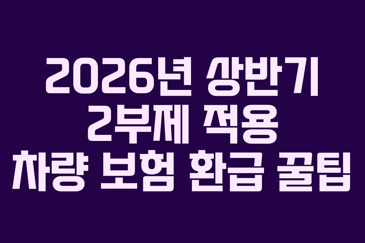 2026년-상반기-2부제-적용-차량-보험-환급-꿀팁
