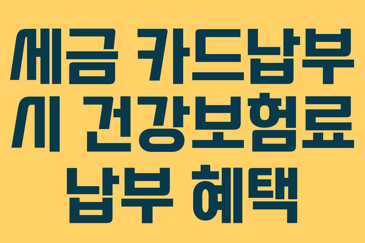 세금 카드납부 시 건강보험료 납부 혜택