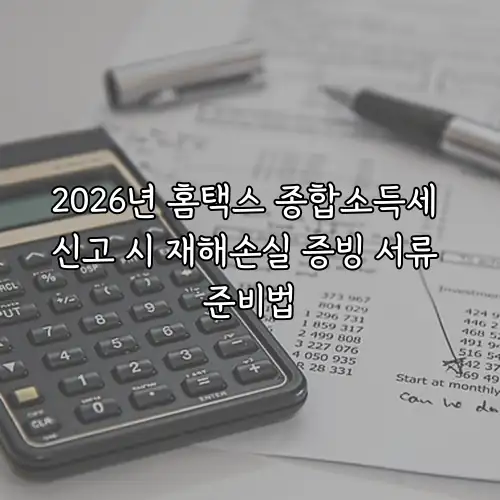 2026년 홈택스 종합소득세 신고 시 재해손실 증빙 서류 준비법
