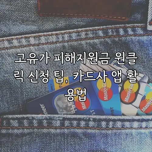 고유가 피해지원금 원클릭 신청 팁, 카드사 앱 활용법