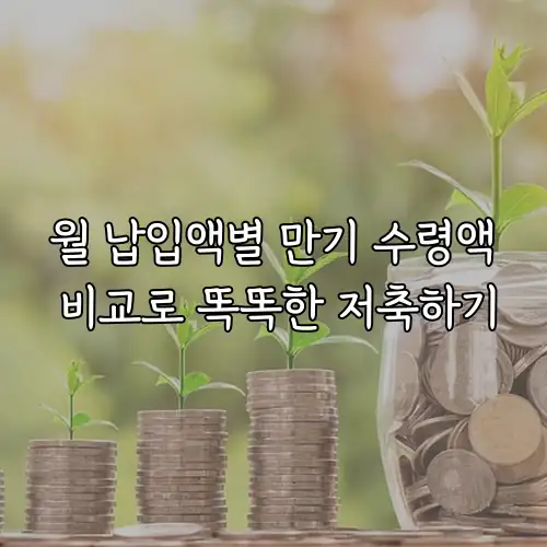 월 납입액별 만기 수령액 비교로 똑똑한 저축하기