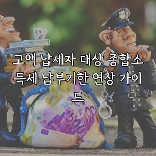 고액 납세자 대상 종합소득세 납부기한 연장 가이드