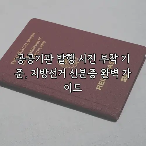 공공기관 발행 사진 부착 기준, 지방선거 신분증 완벽 가이드