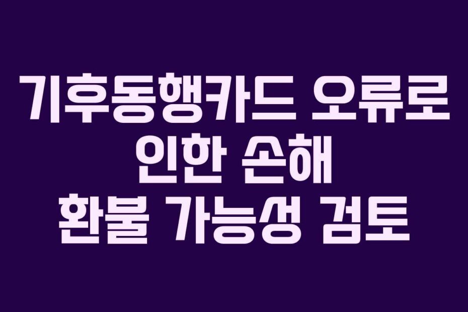 기후동행카드-오류로-인한-손해-환불-가능성-검토