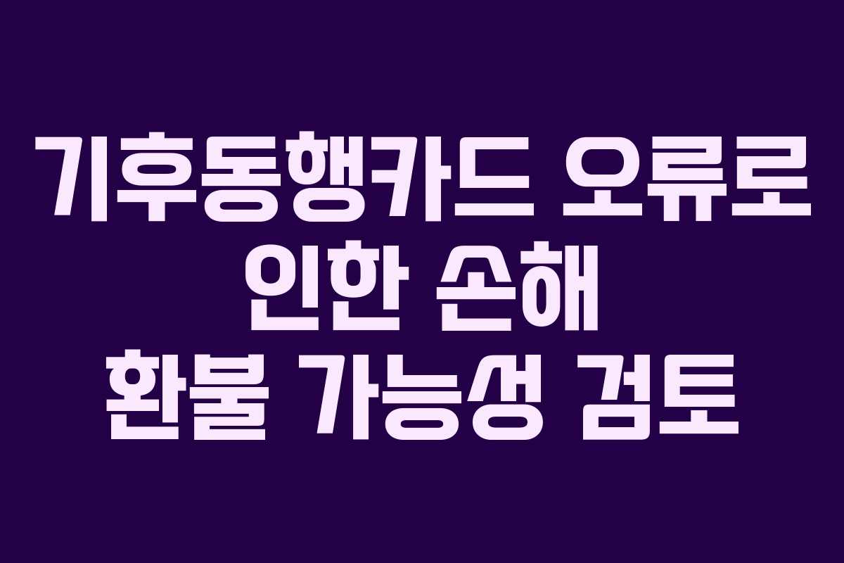 기후동행카드 오류로 인한 손해 환불 가능성 검토
