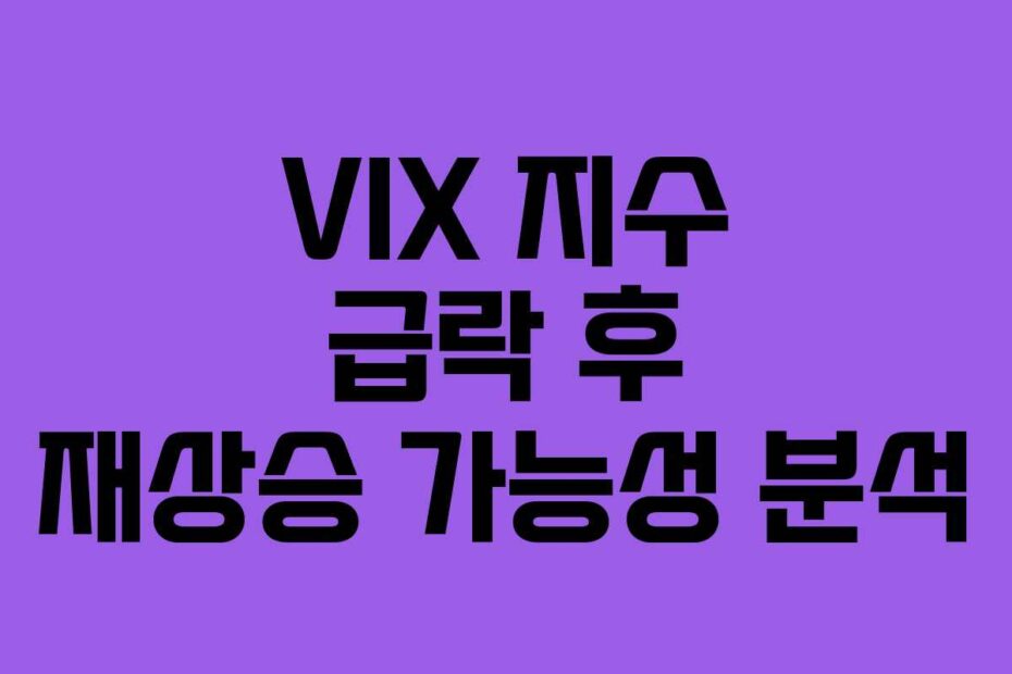 VIX-지수-급락-후-재상승-가능성-분석