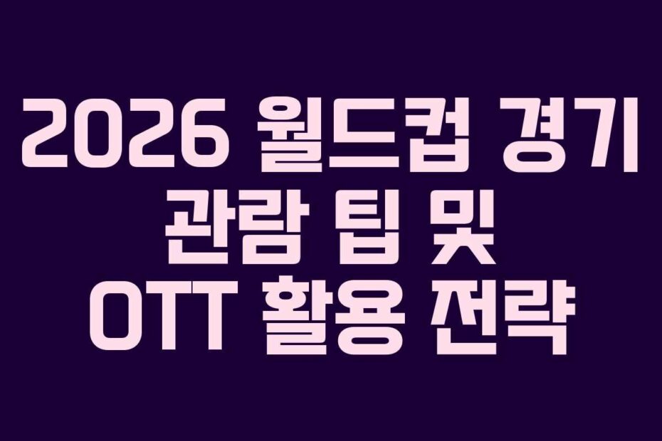 2026-월드컵-경기-관람-팁-및-OTT-활용-전략