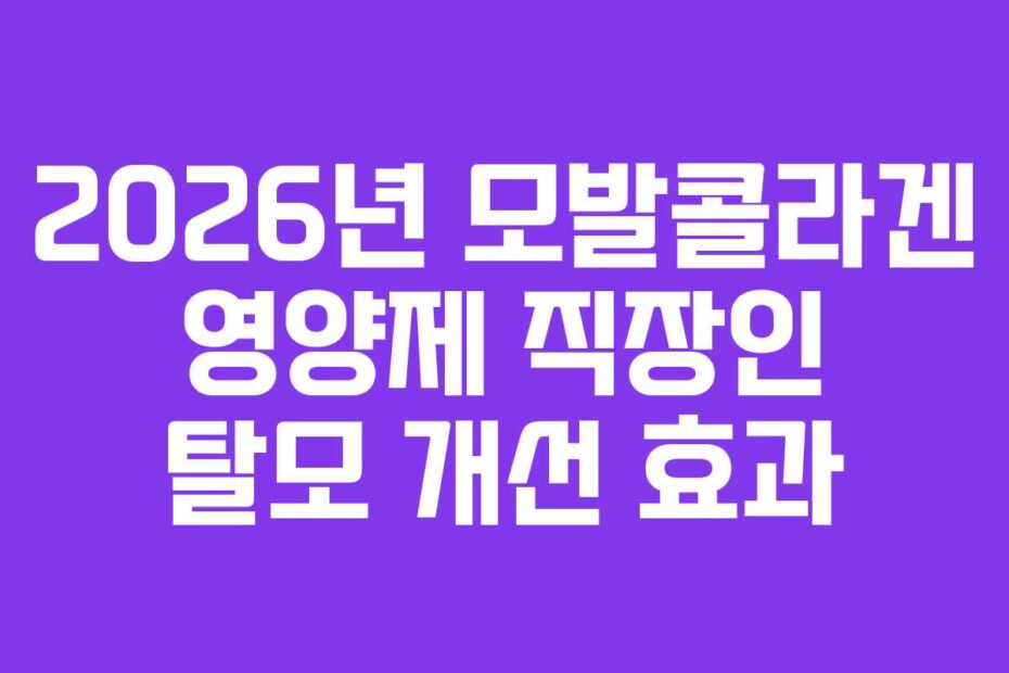 2026년-모발콜라겐-영양제-직장인-탈모-개선-효과